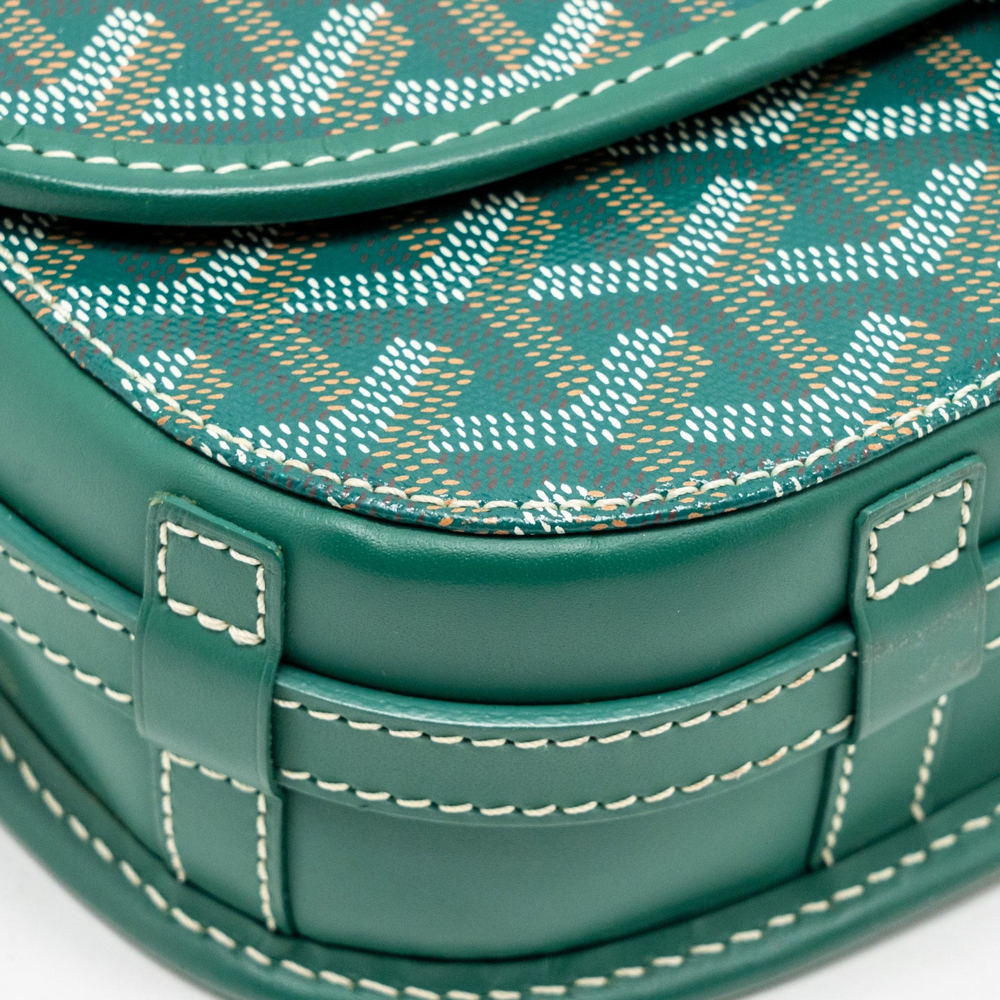 Goyard Belvedere PM Messenger Bag Goyardline Canvas Green SHW