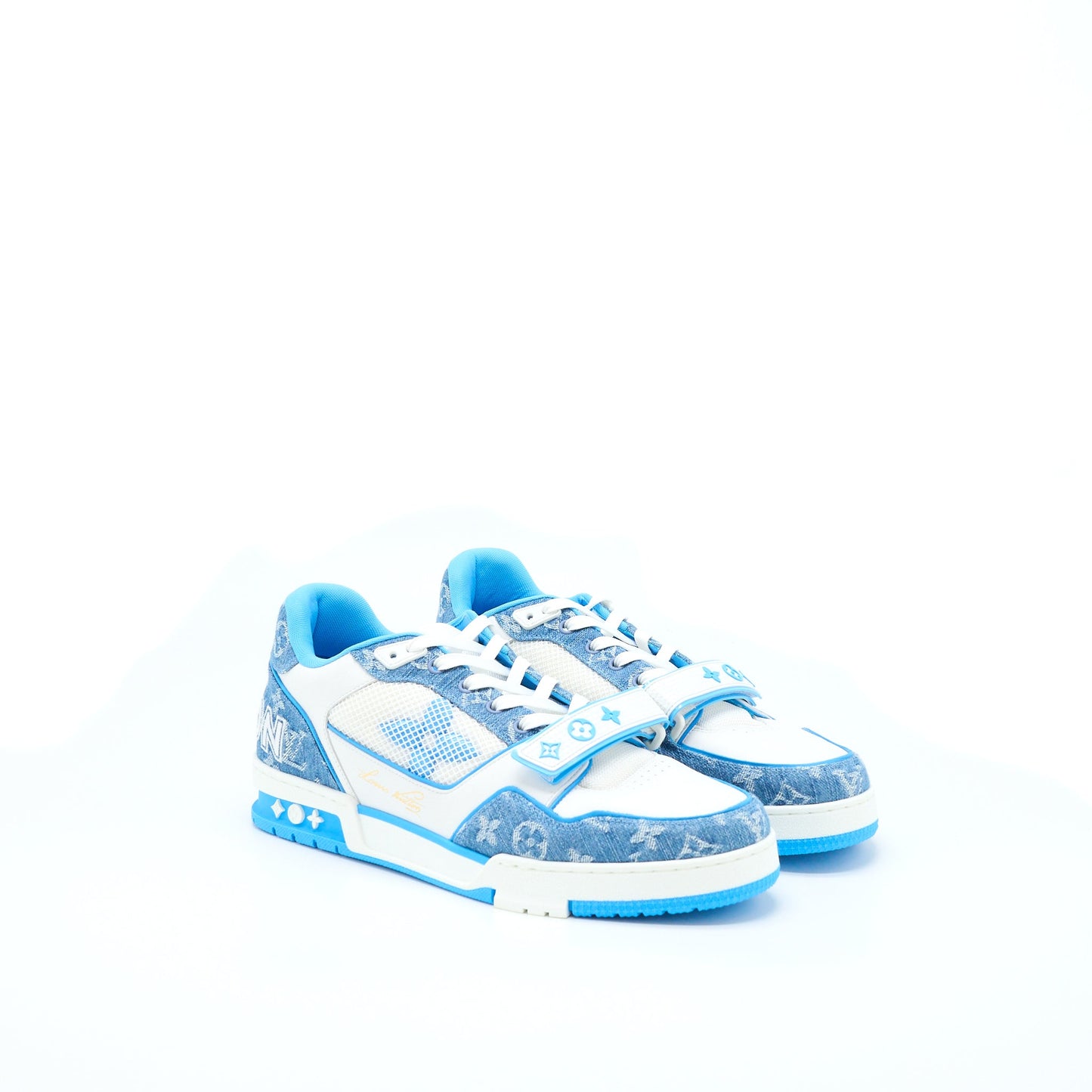 Louis Vuitton Size 10 Trainer Limited Edition Denim Light Blue