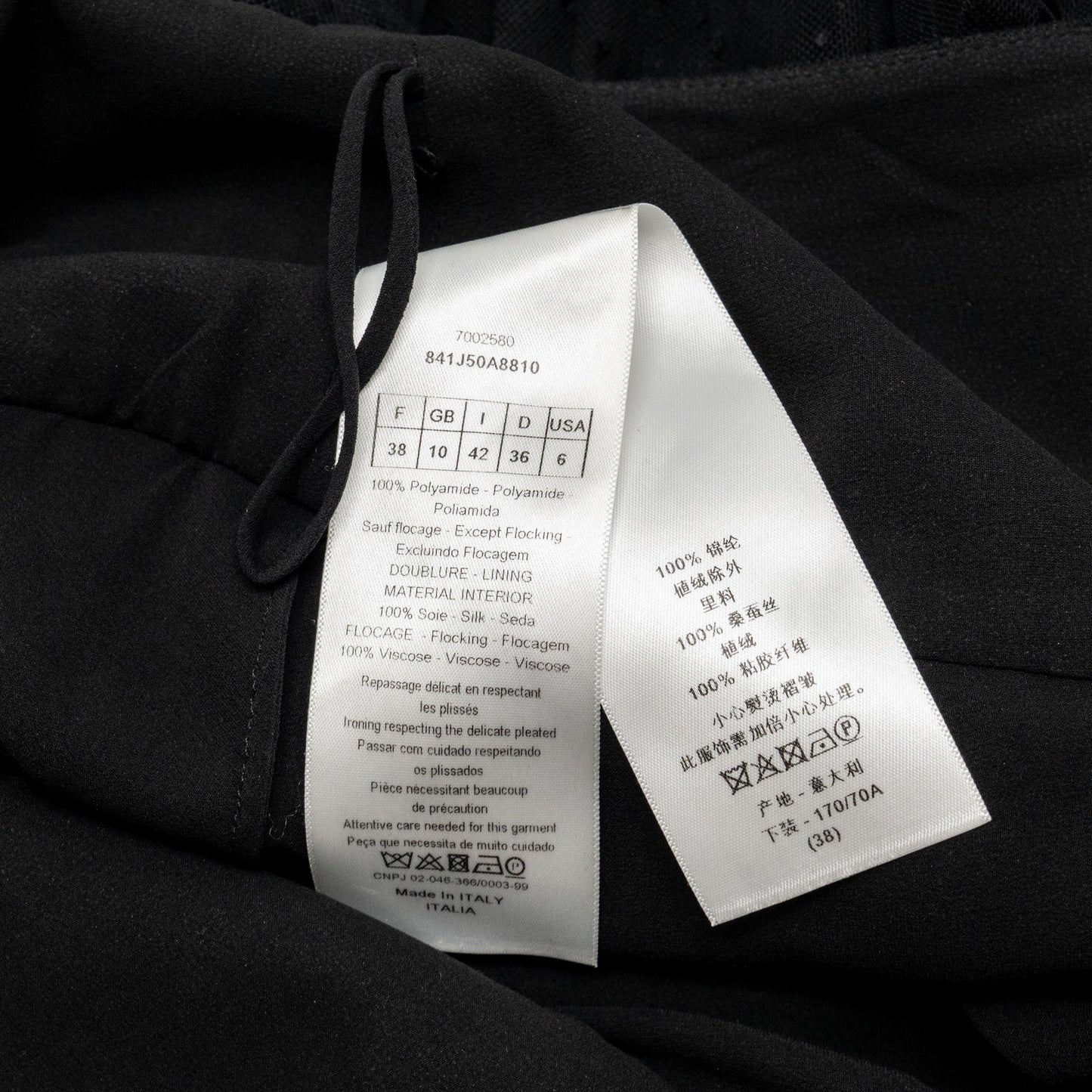Dior Size 38 Pleated Skirt Polyamide Black