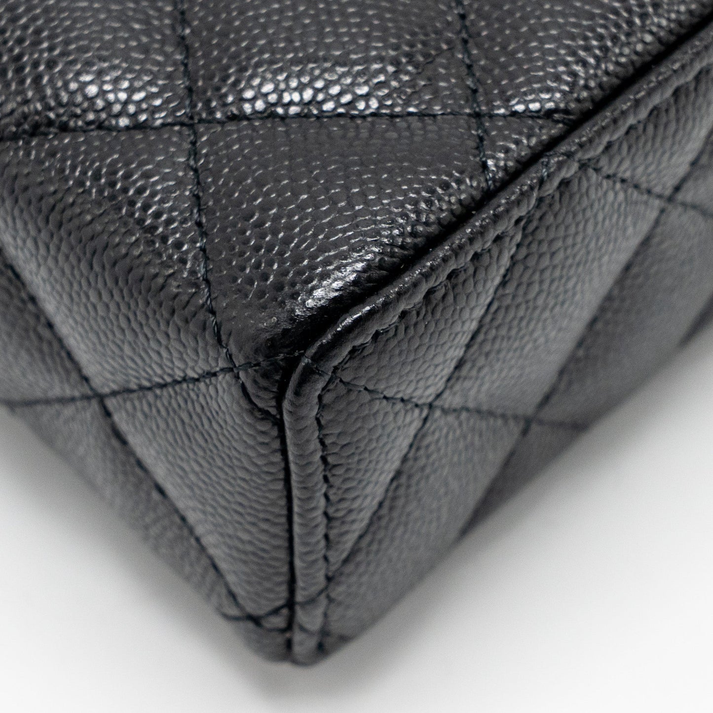 Chanel 25p CC top Handle Vanity with Chain Caviar Black LGHW (microchip)