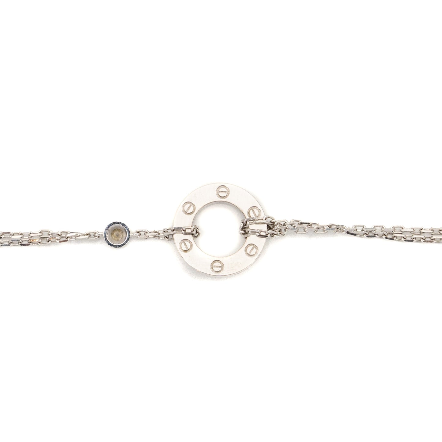 Cartier love necklace white gold with 2 diamonds