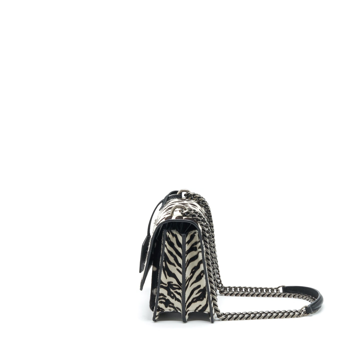 Saint Laurent/ YSL Sunset Animal Print Calf Hair Ruthenium Hardware