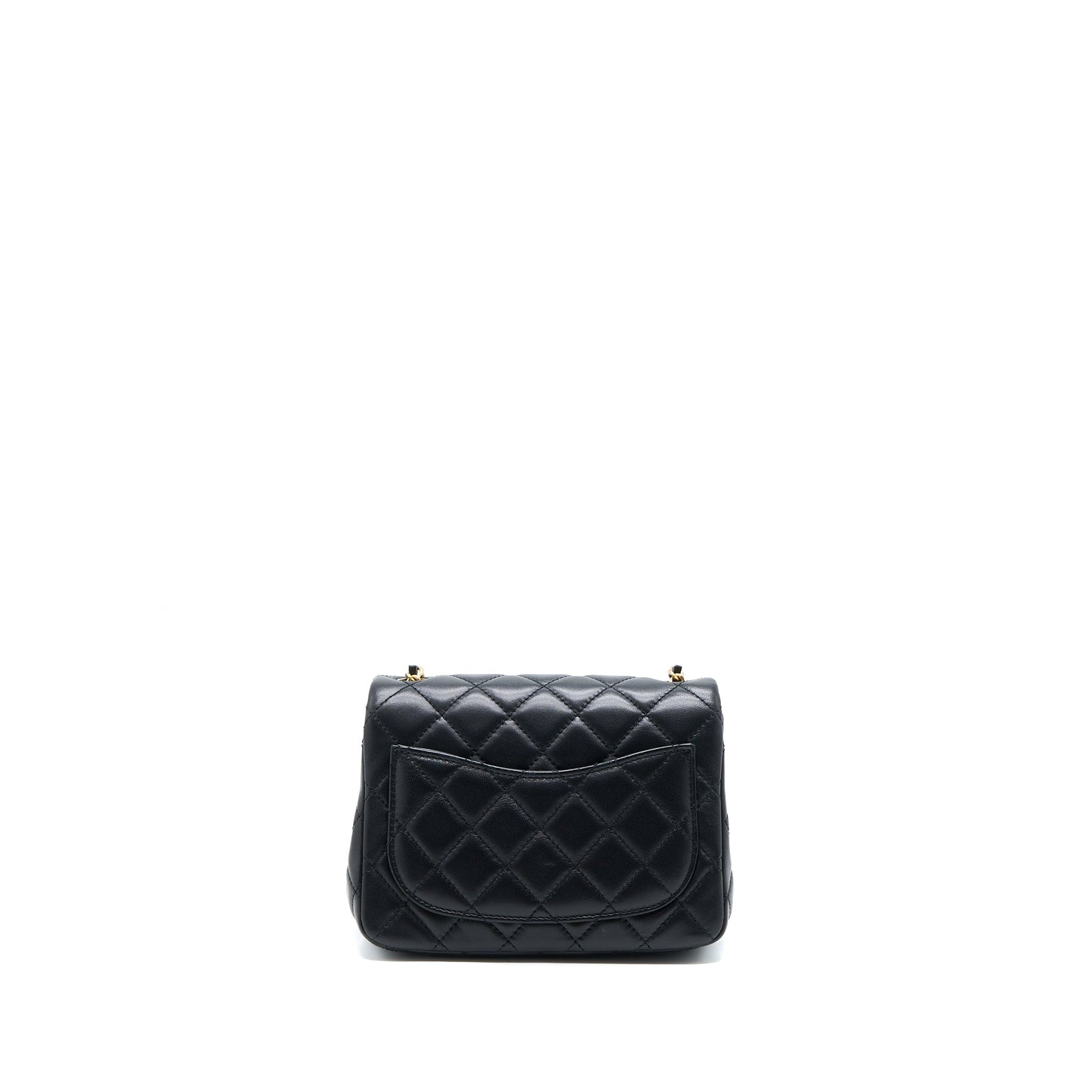 Chanel Pearl Crush Mini Square Lambskin Black Brushed GHW (Microchip)