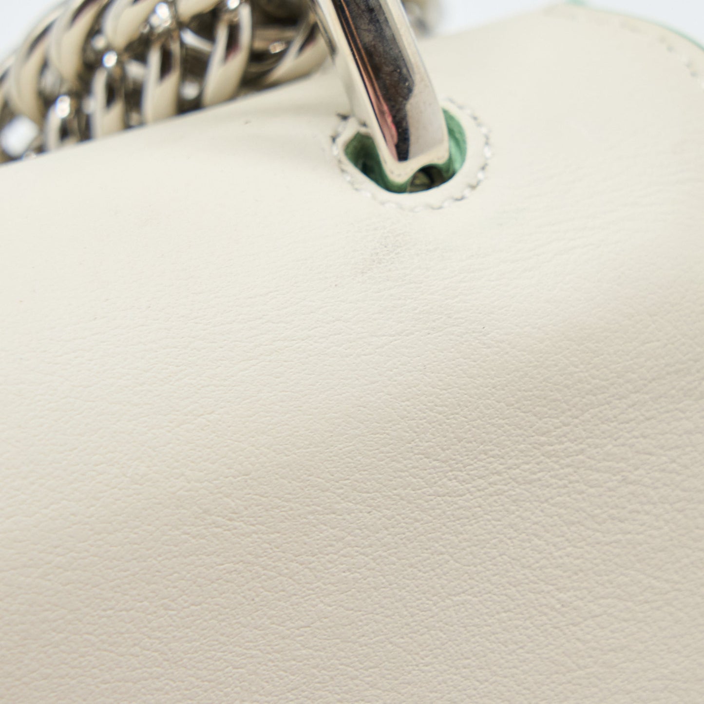 Fendi Kan I Bag Calfskin White SHW