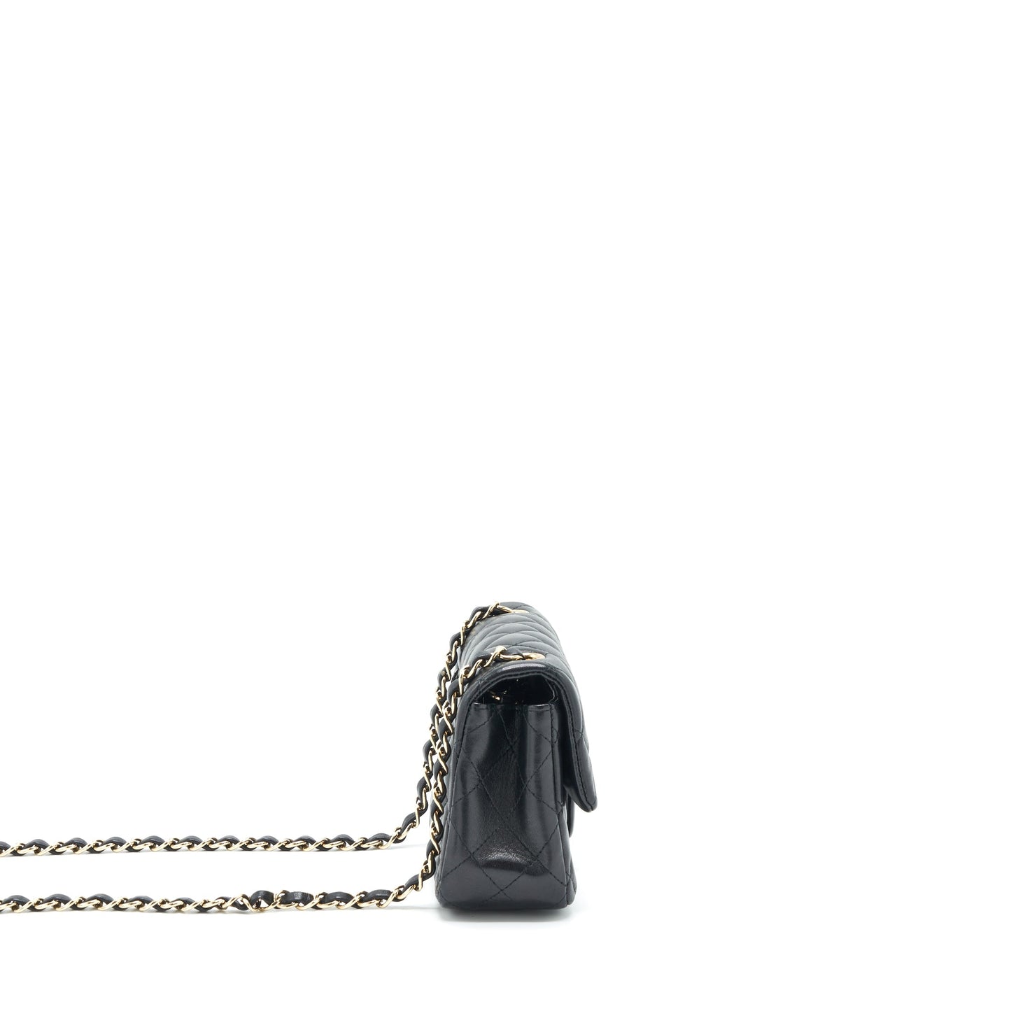 Chanel Mini Rectangular Flap Bag Lambskin Black GHW