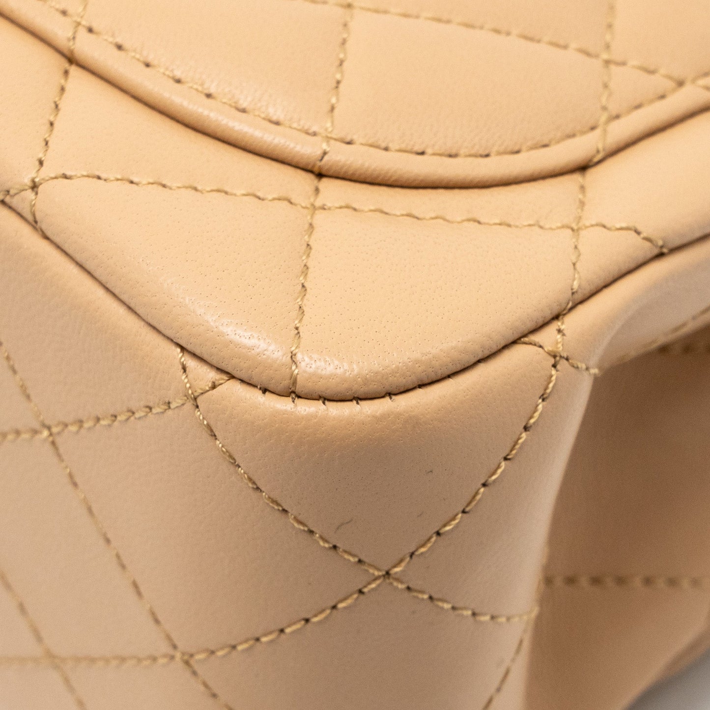 CHANEL Pearl Crush Mini Square Flap Bag Lambskin Beige GHW (Microchip)