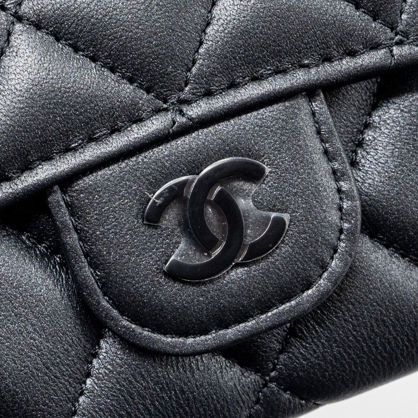 Chanel Classic Flap Card Holder Lambskin So Black SHW (microchip)