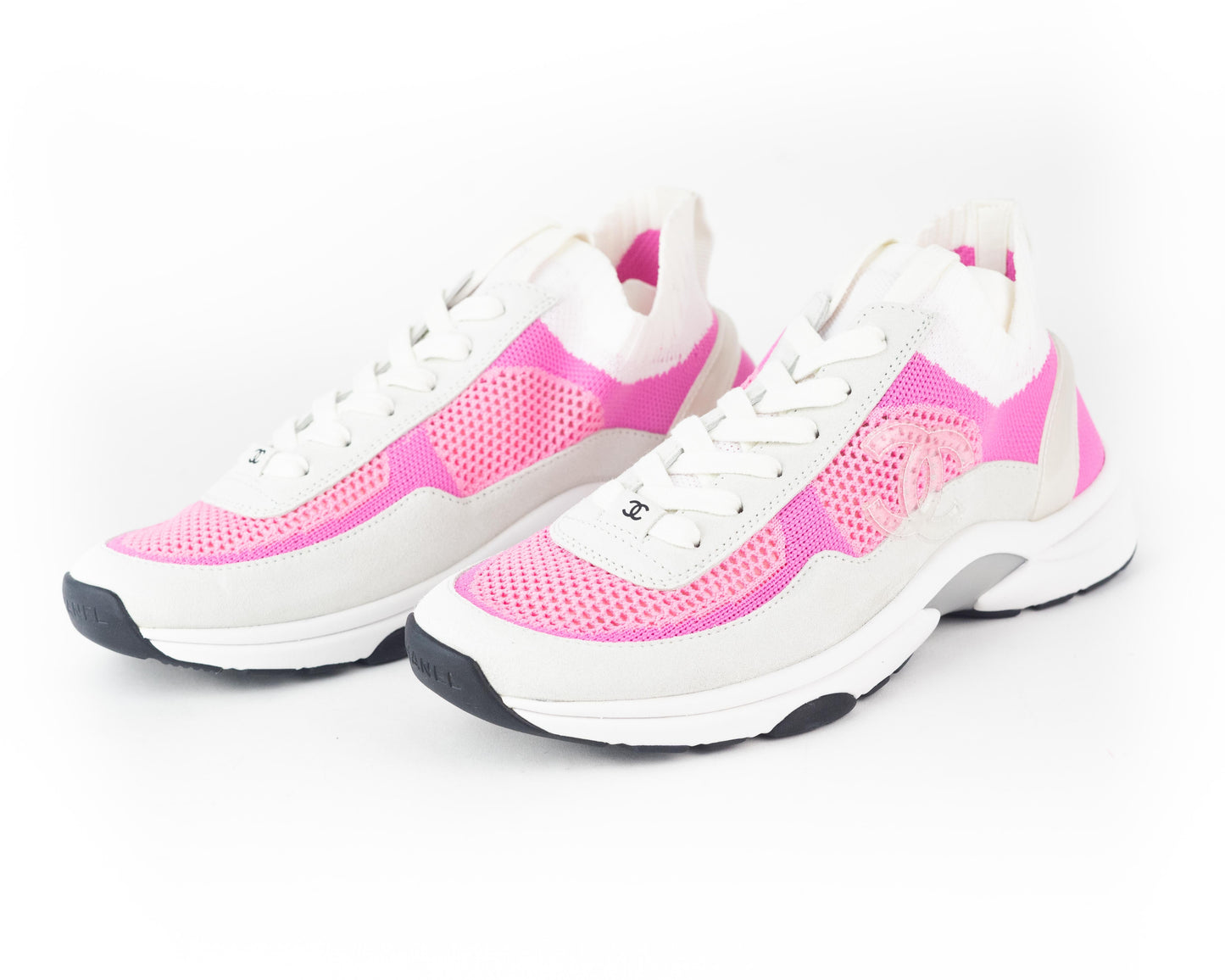 Chanel Fabric Lace-up Logo Trainers