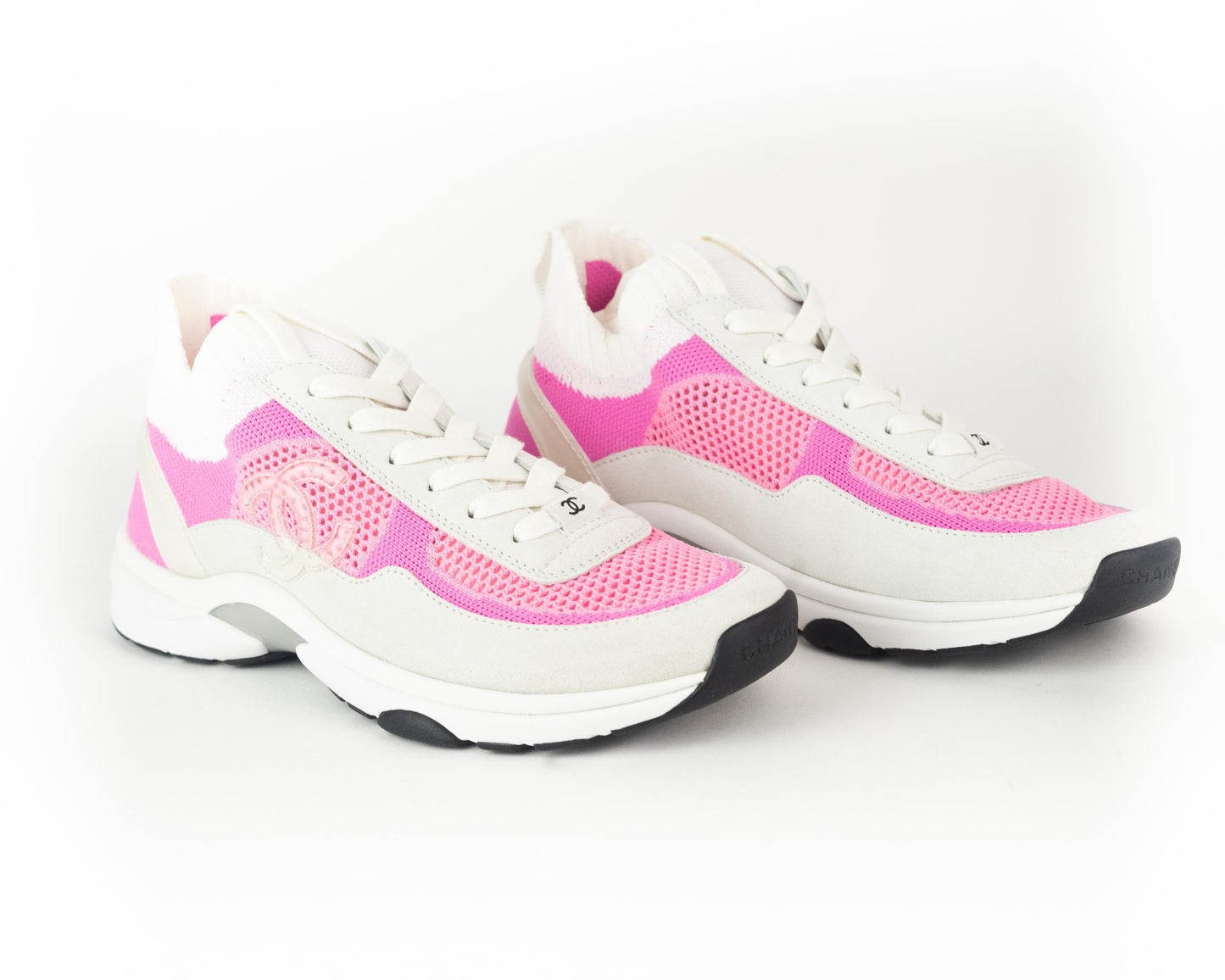 Chanel Fabric Lace-up Logo Trainers