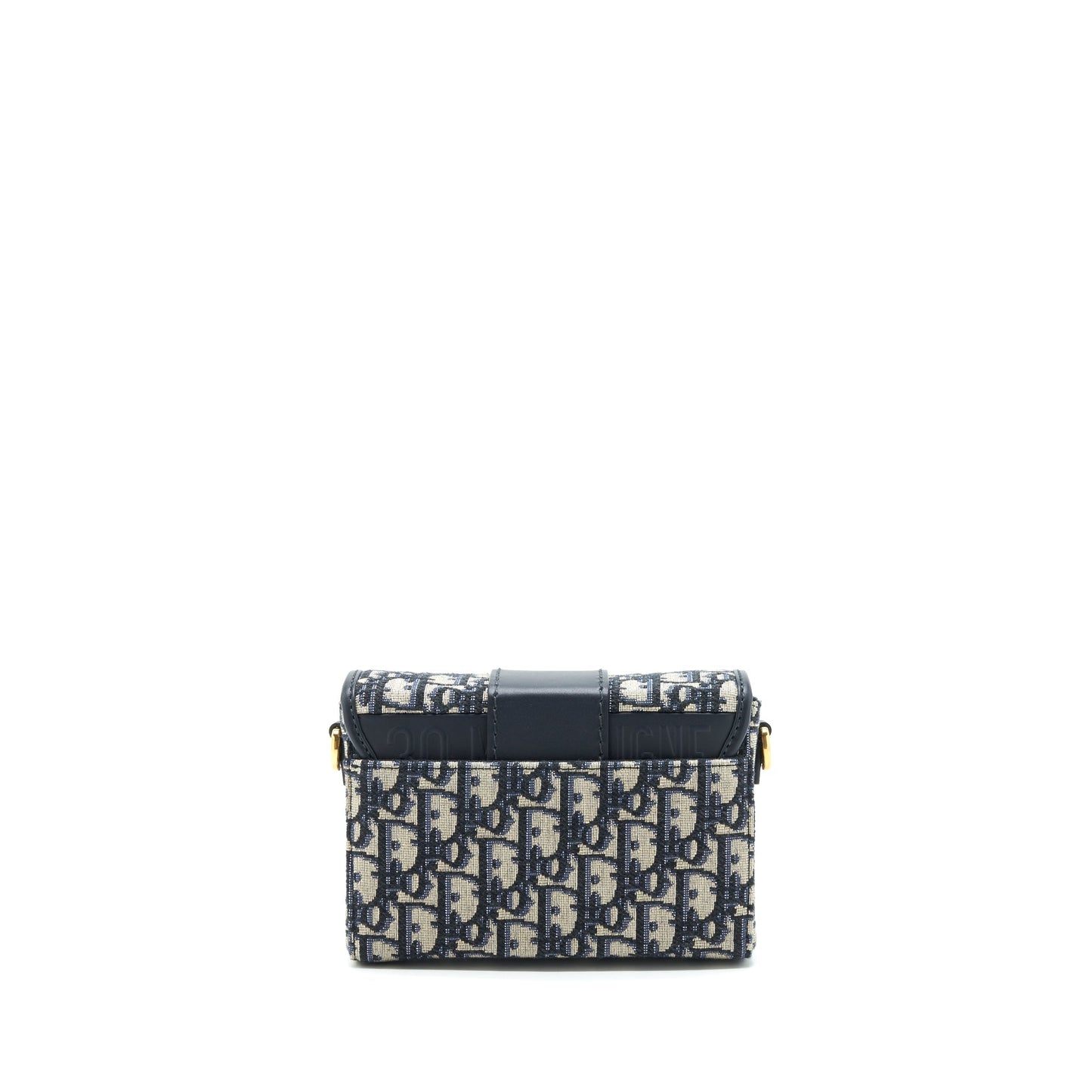 Luxury Dior 30 Montaigne Mini Box Bag Blue Oblique
