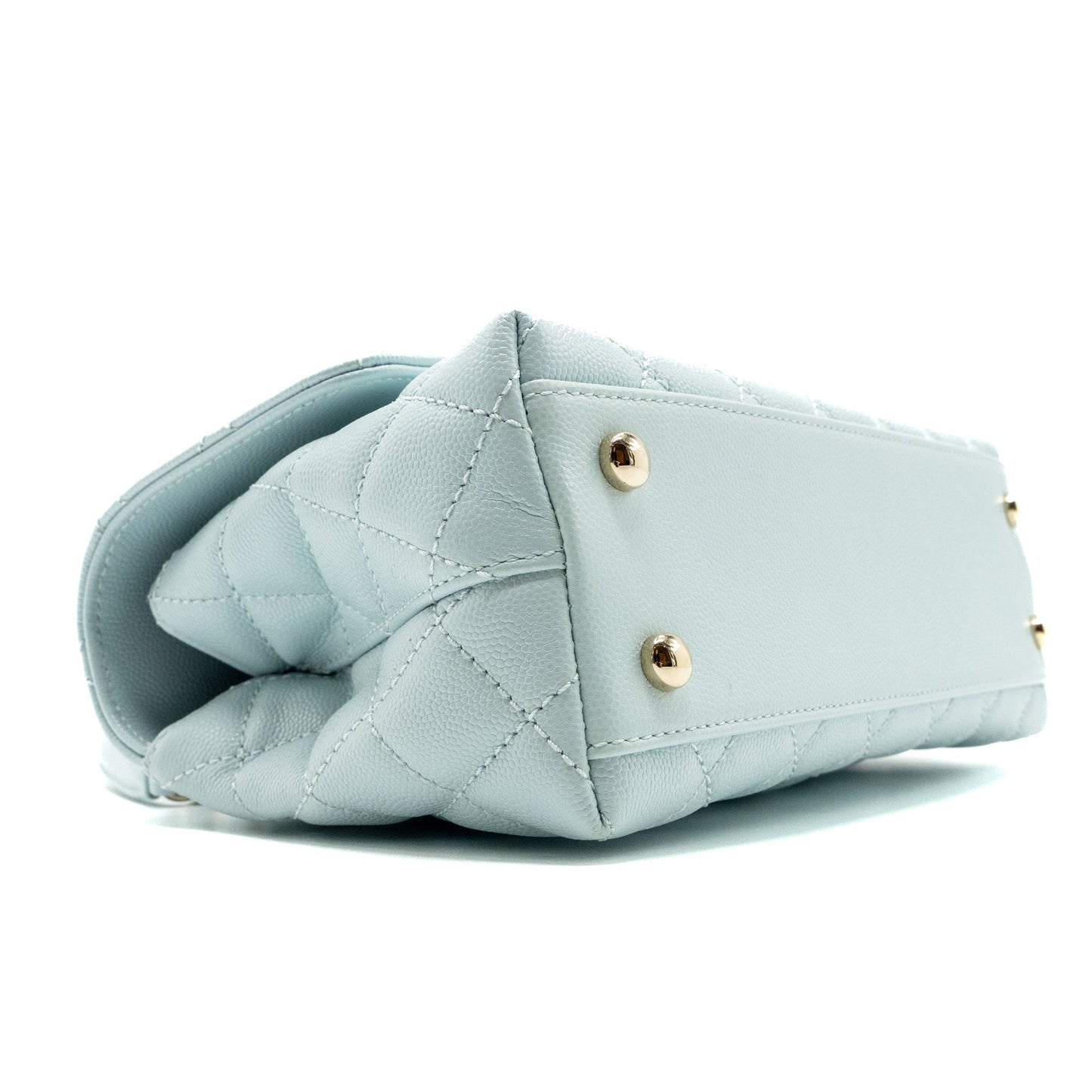 Chanel small coco handle caviar light blue LGHW (microchip)