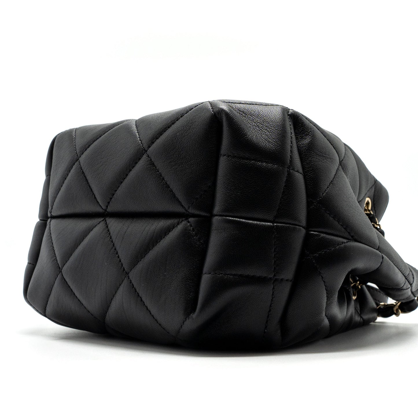 Chanel Drawstring Bucket Bag Calfskin Black LGHW