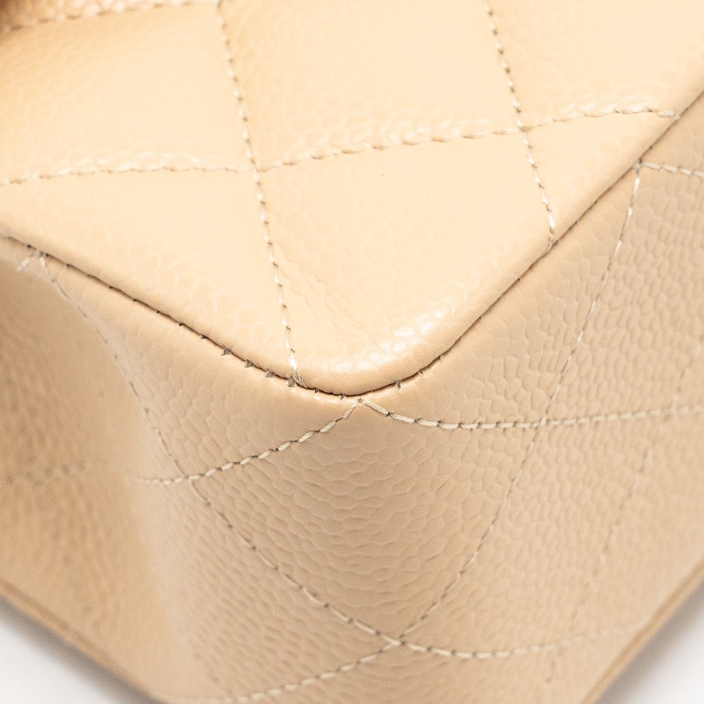 Chanel Small Classic Double Flap Bag Caviar Beige GHW (Microchip)