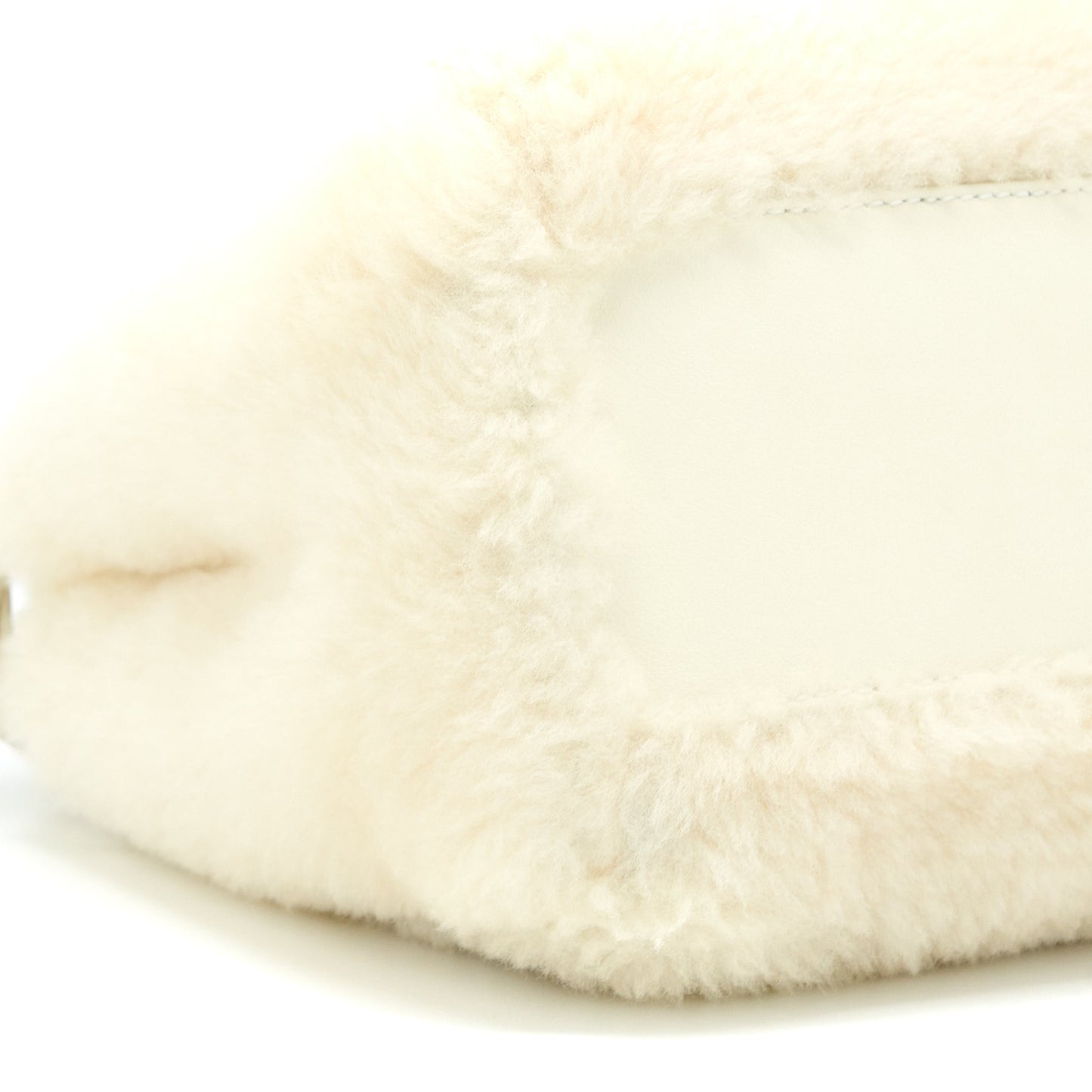 Fendi Mini Peekaboo Bag Montone Liscio Lambskin White GHW