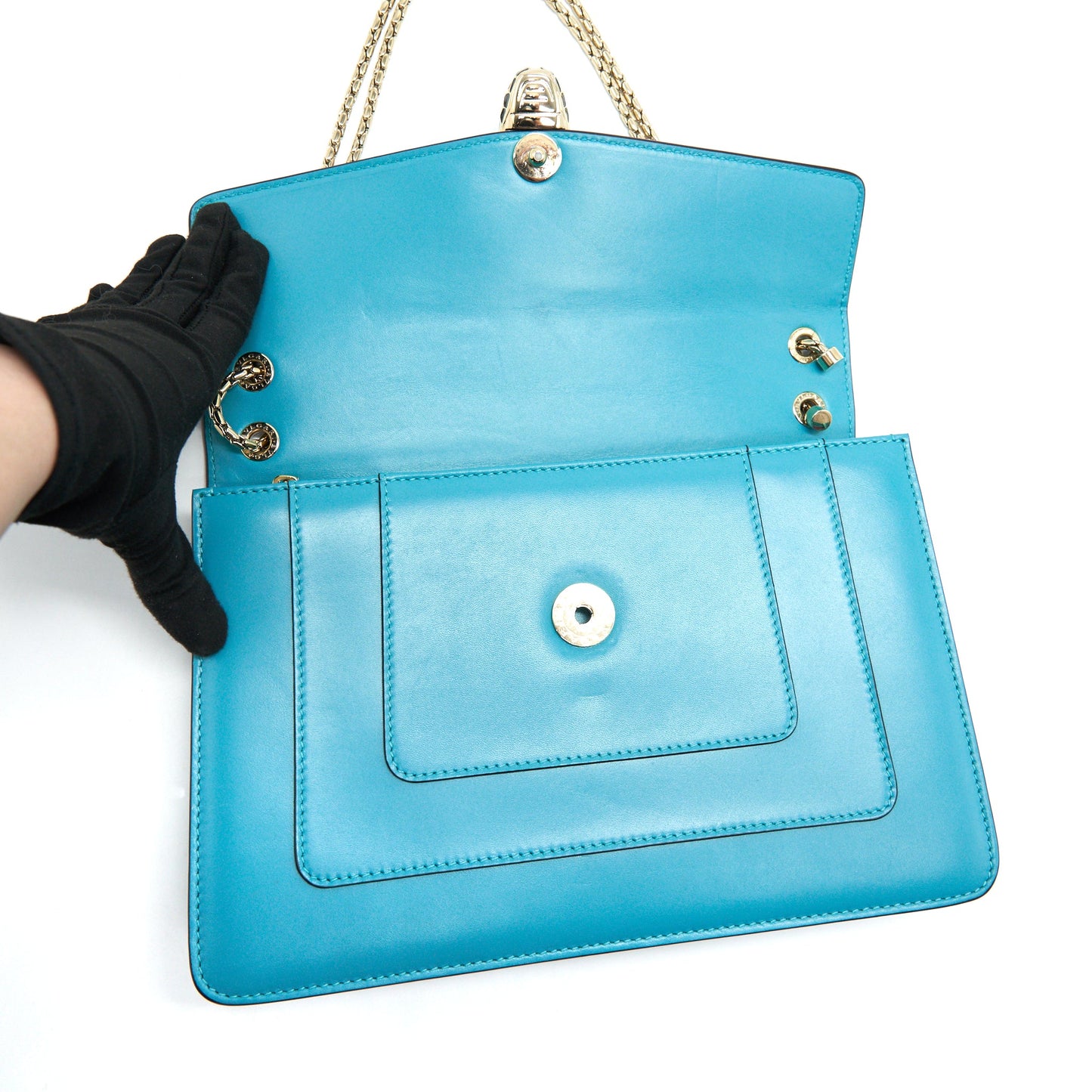 BVLGARI Serpenti Shoulder Bag Aquarelle Tourquoise LGHW
