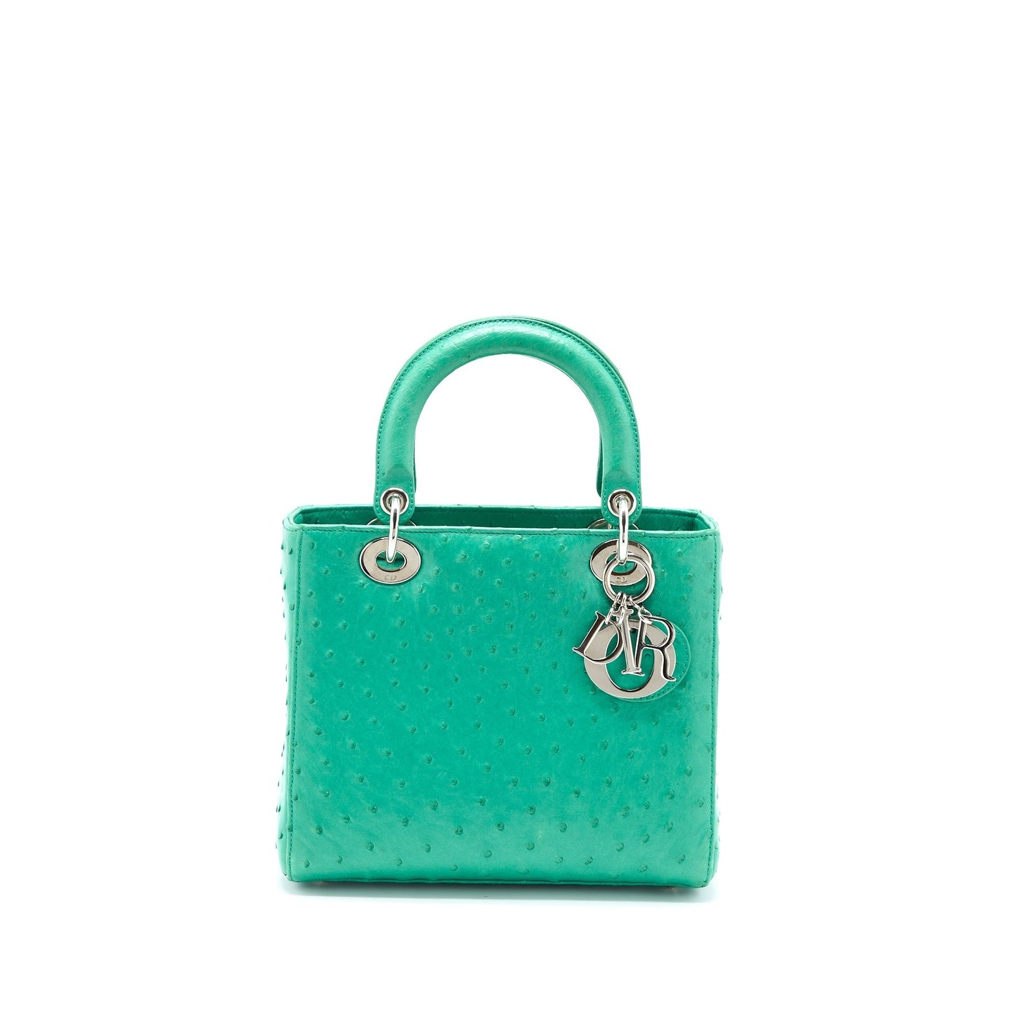 Luxury Dior Medium Lady Luxury Dior Ostrich Green SHW