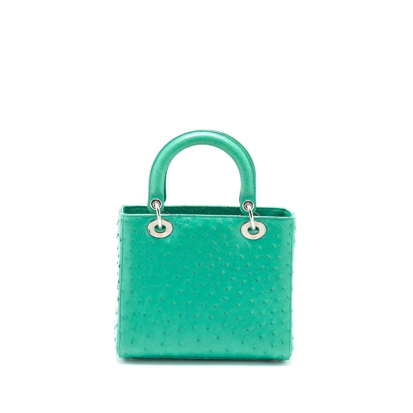 Luxury Dior Medium Lady Luxury Dior Ostrich Green SHW