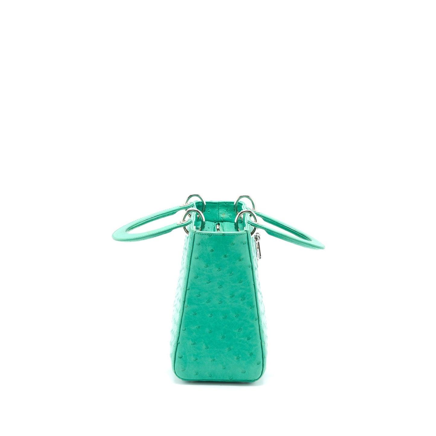 Luxury Dior Medium Lady Luxury Dior Ostrich Green SHW