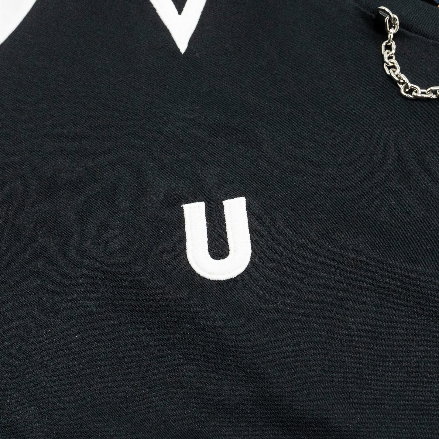 Louis Vuitton Size S Color Block Logo Embroidered Cotton Black/White