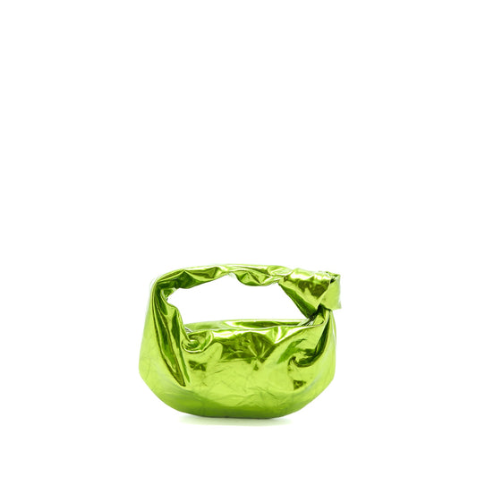 Bottega Veneta Mini Jodie Knotted Metallic Green SHW