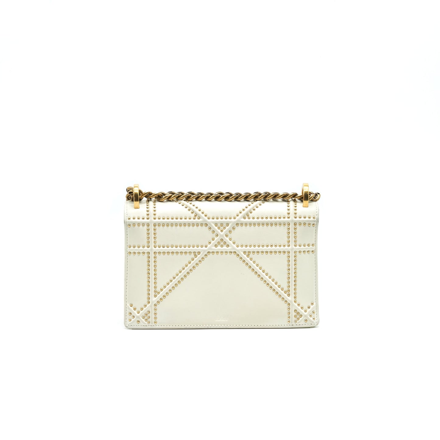 Luxury Dior Luxury DiorAMA STUDDED LAMBSKIN SMALL WHITE WITH GHW