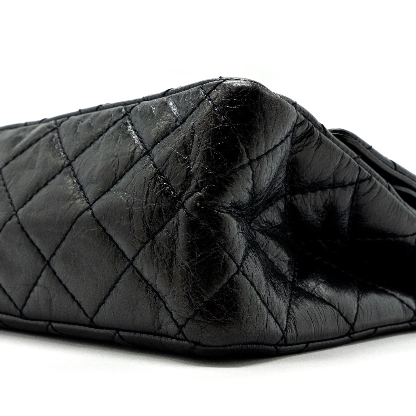 Chanel 2.55 226 Reissue Double Flap Bag Grained Calfskin Black SHW