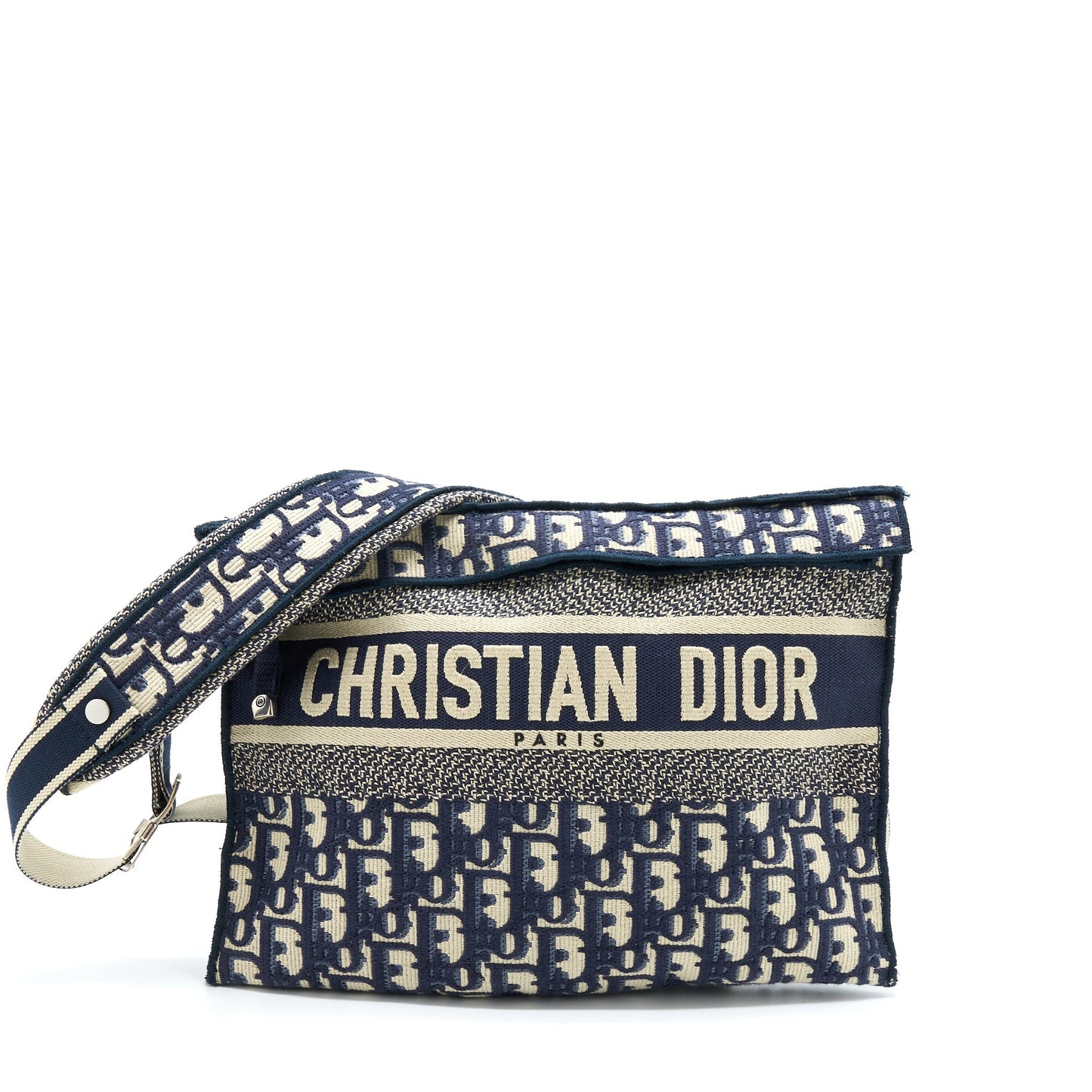 Luxury Dior Crossbody Messenger Bag Blue Oblique Canvas