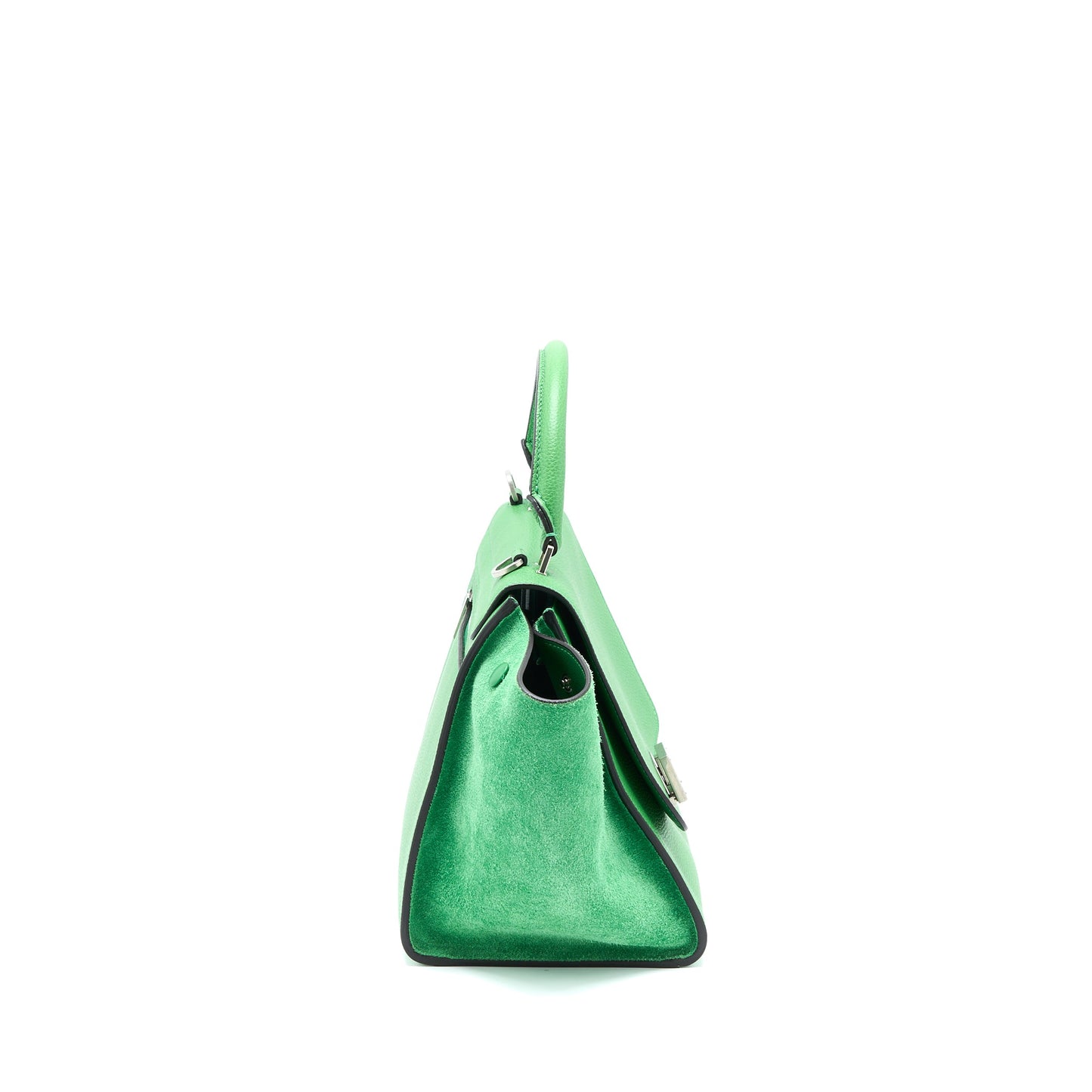 Celine Small Trapeze Bag Calfskin/Suede Green SHW