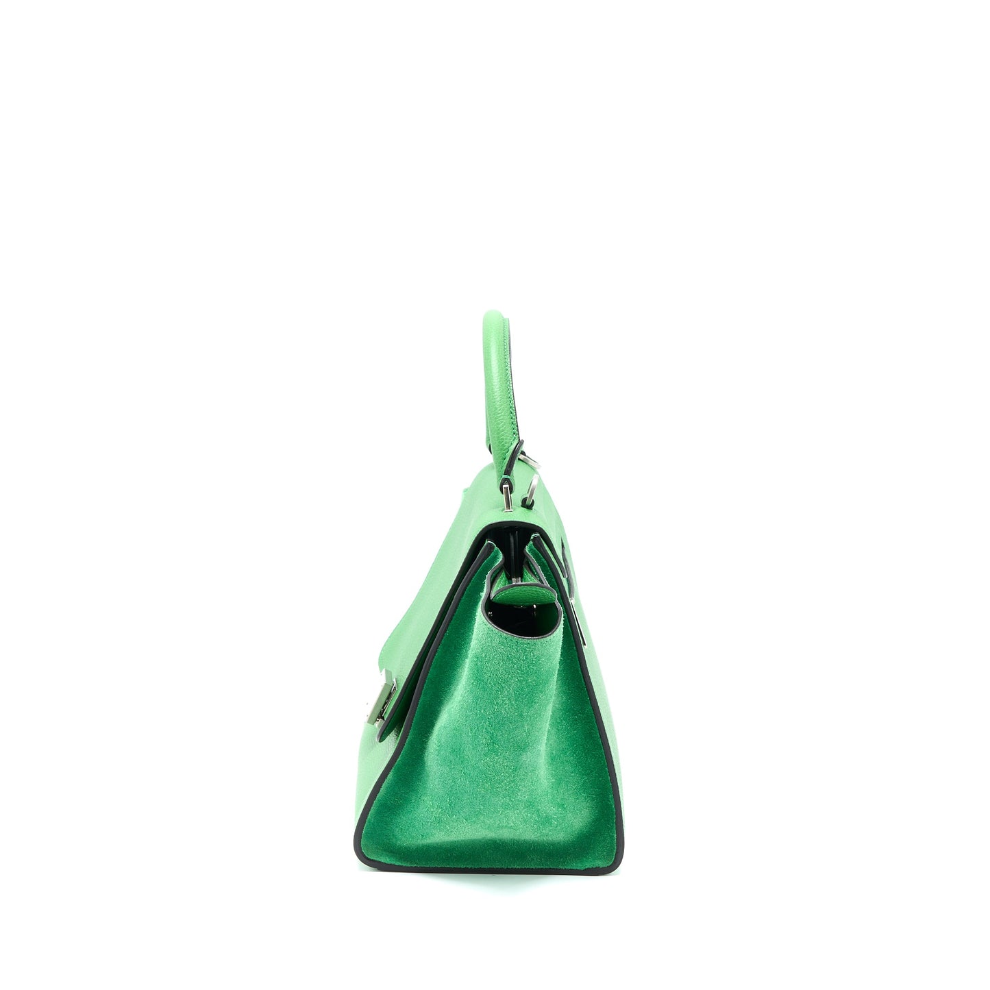Celine Small Trapeze Bag Calfskin/Suede Green SHW