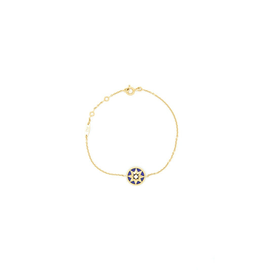 Luxury Dior Rose Des Vents Bracelet Yellow Gold Semi Precious Stone Diamond