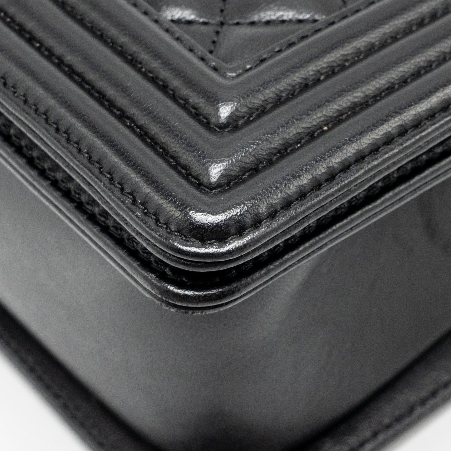 Chanel Medium Boy Bag Lambskin Black Ruthenium SHW