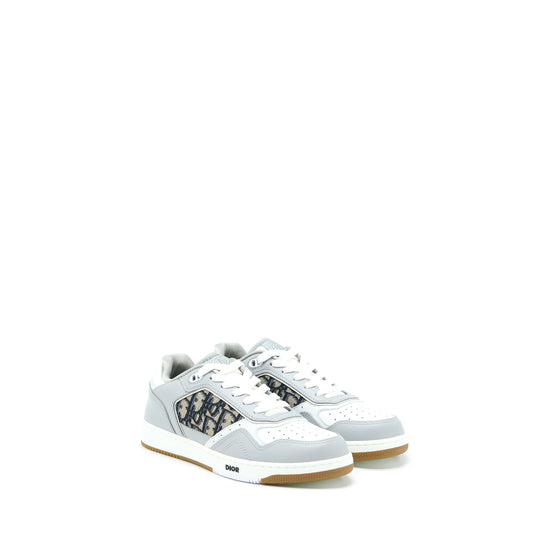 Luxury Dior Size 39 B27 Low-top Sneaker Calfskin/Oblique Jacquard Beige/Blue/Grey
