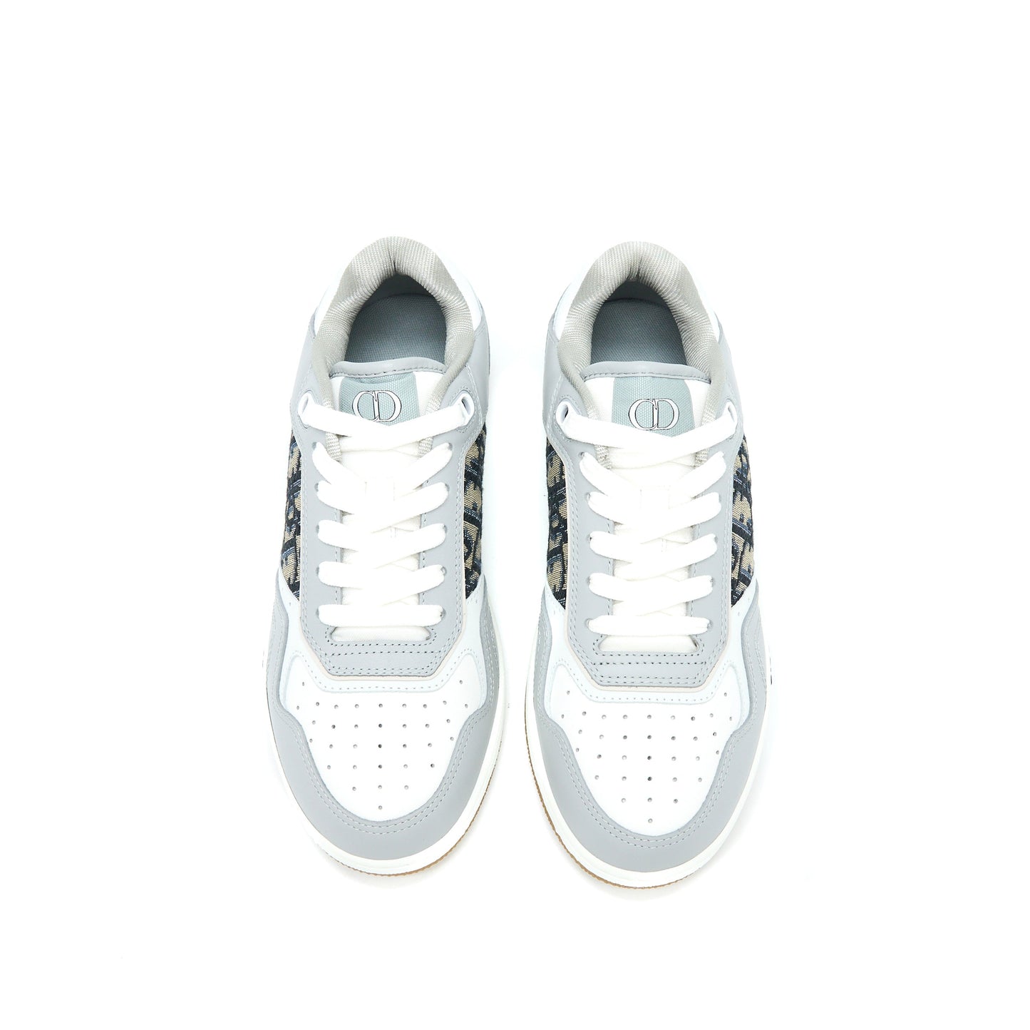 Luxury Dior Size 39 B27 Low-top Sneaker Calfskin/Oblique Jacquard Beige/Blue/Grey