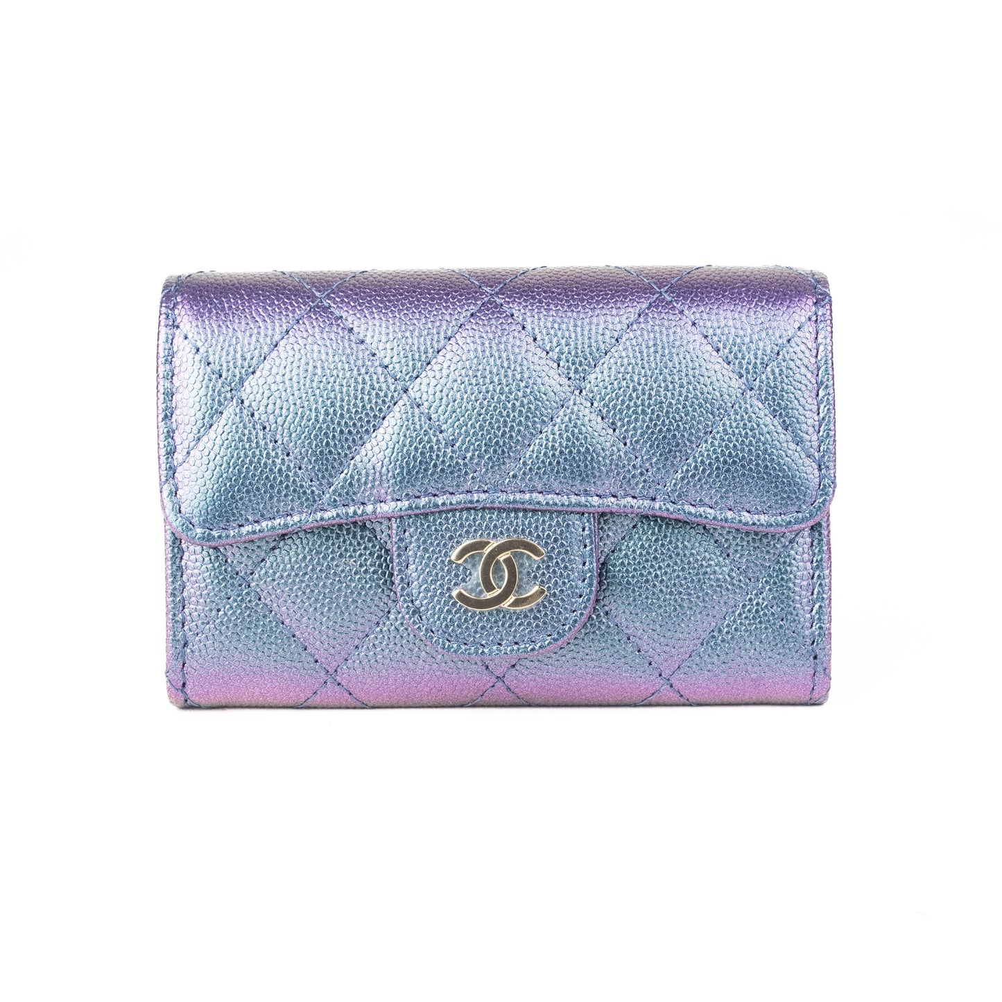 Chanel Classic Iridescent Purple Card Holder