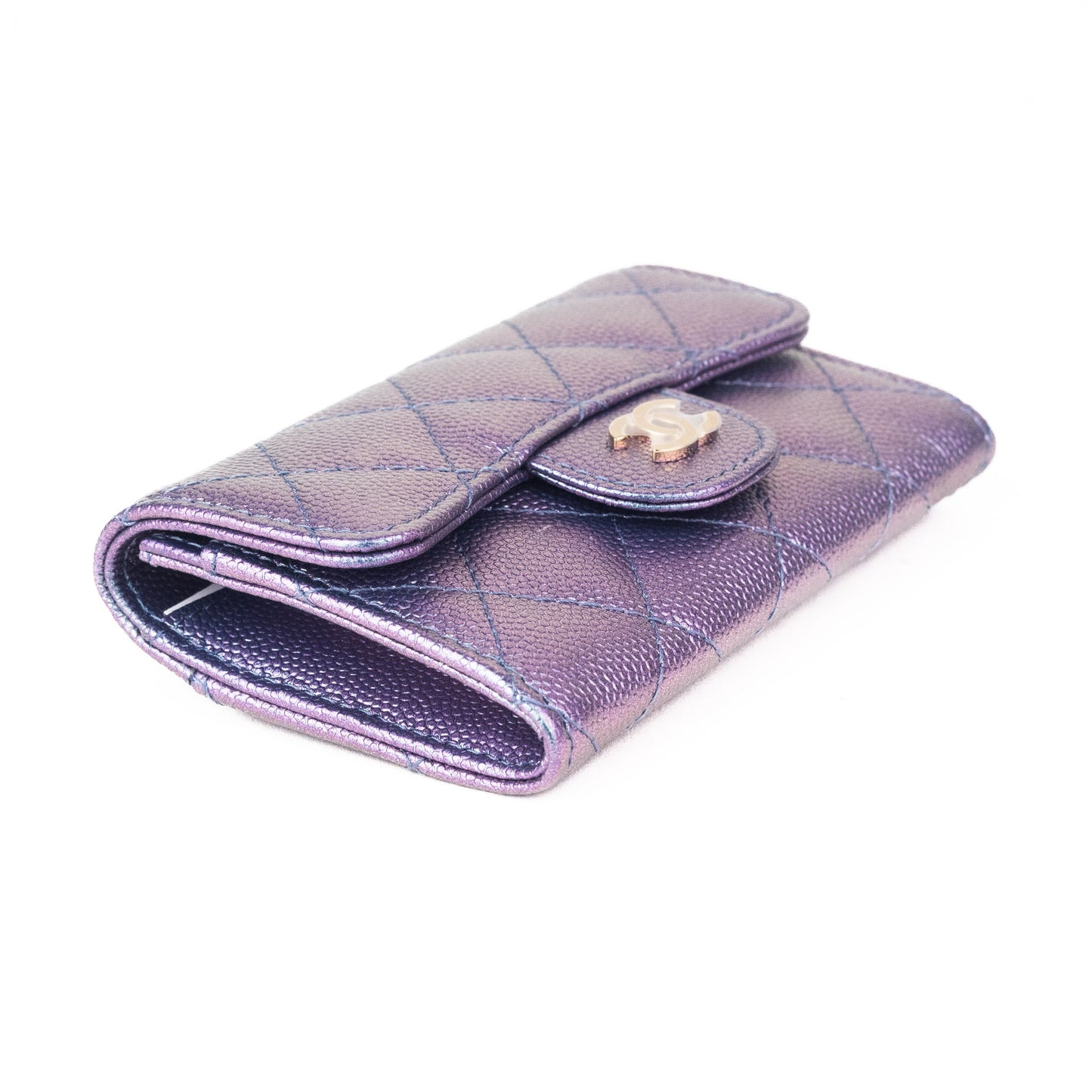 Chanel Classic Iridescent Purple Card Holder