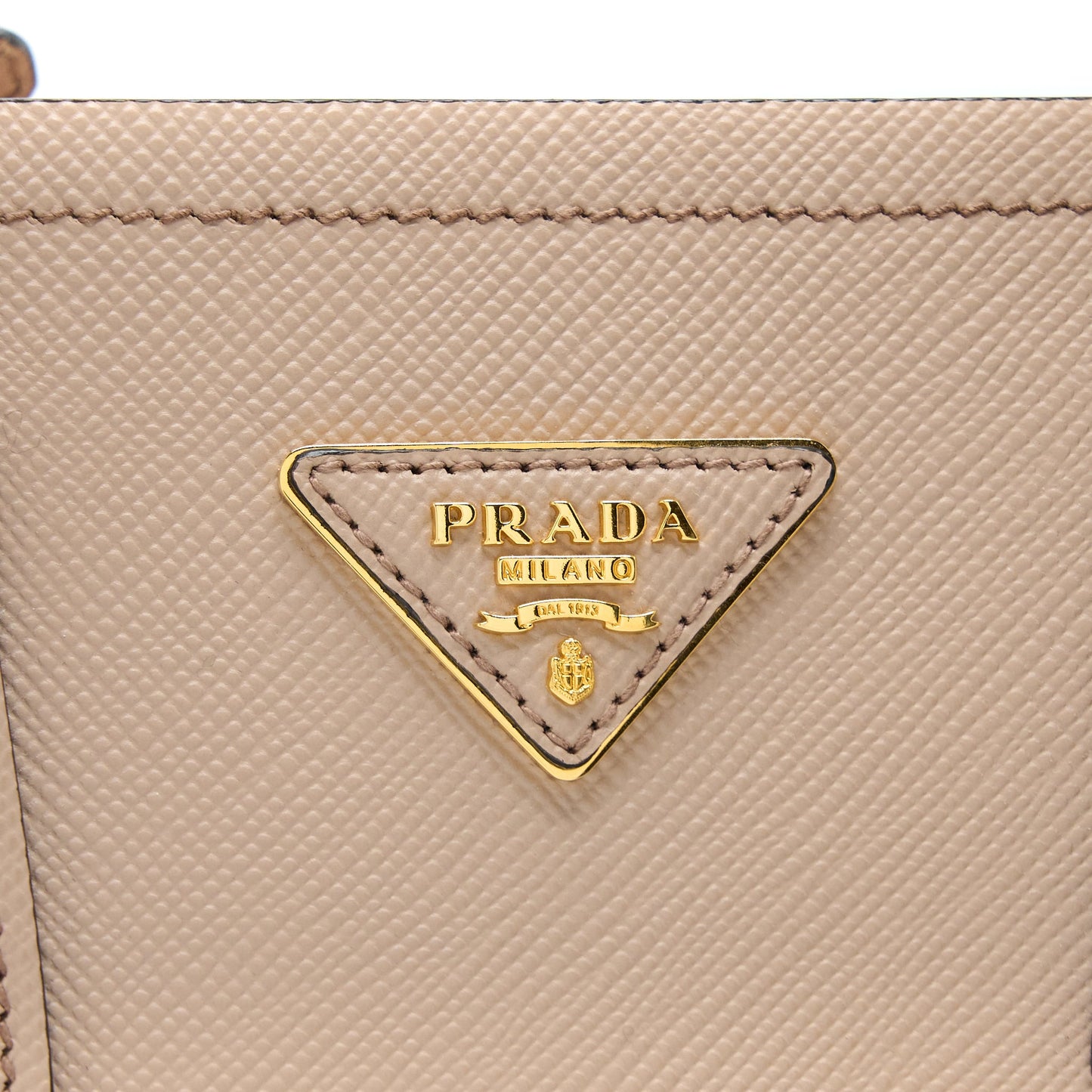 Prada Saffiano Cuir Tote Bag Calfskin Cammeo/Nero GHW