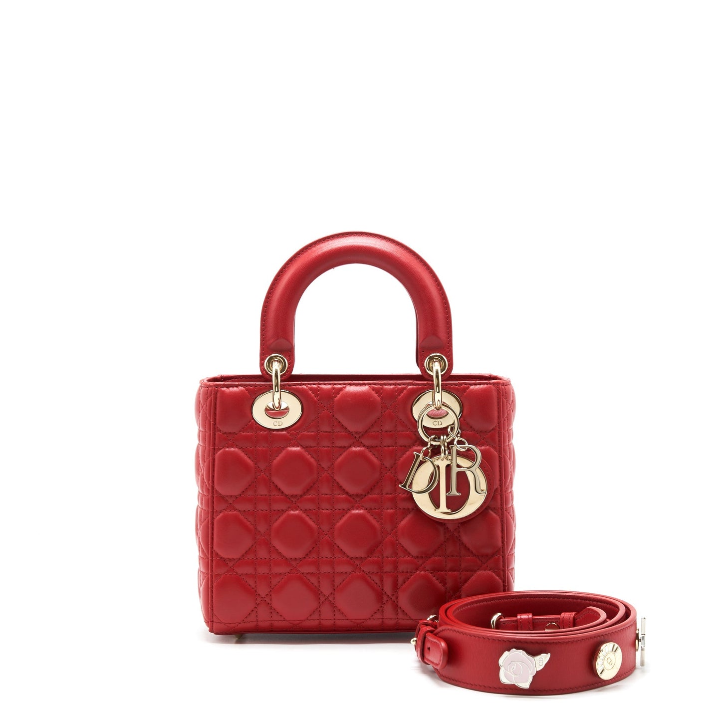 Luxury Dior Small Lady Luxury Dior bag Lambskin Red LGHW