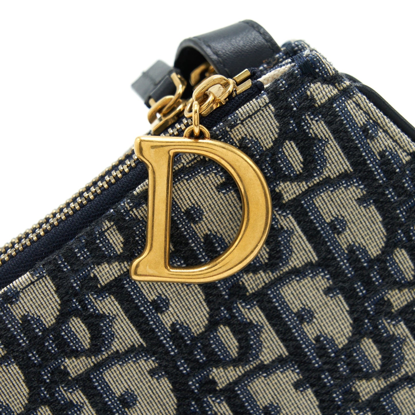 Luxury Dior Saddle Pouch Blue Oblique Canvas GHW