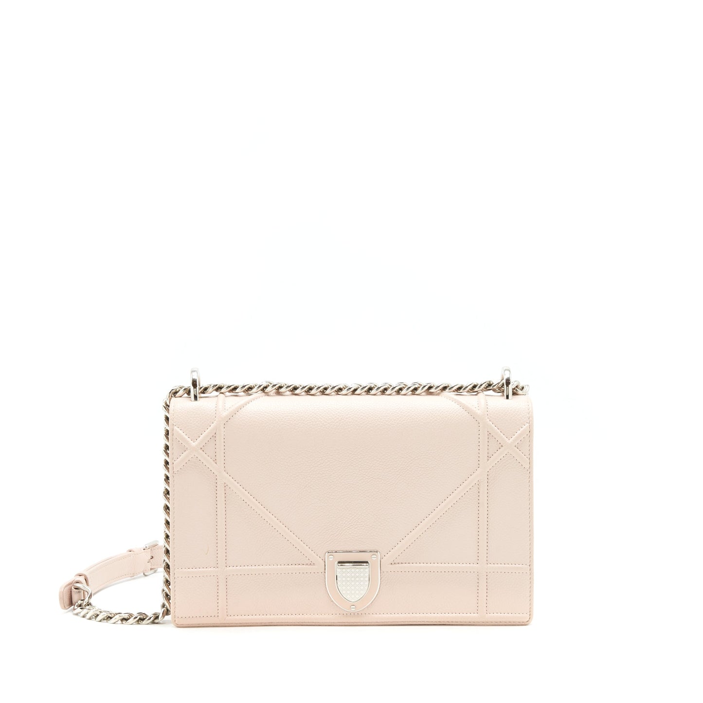 Luxury Dior Medium Luxury Diorama bag Grained Calfskin light pink SHW