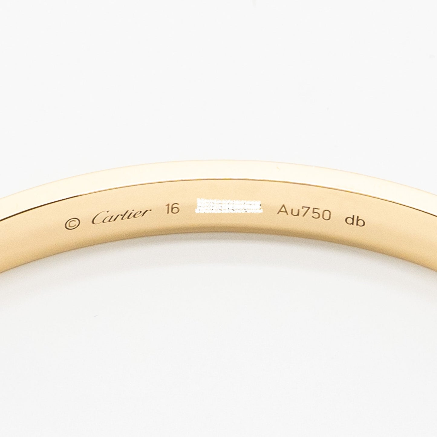 Cartier Size 16 Love Bracelet Yellow Gold