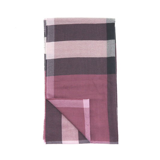 BURBERRY Luxury Fine Check Cashmere Scarf 50 x 180cm