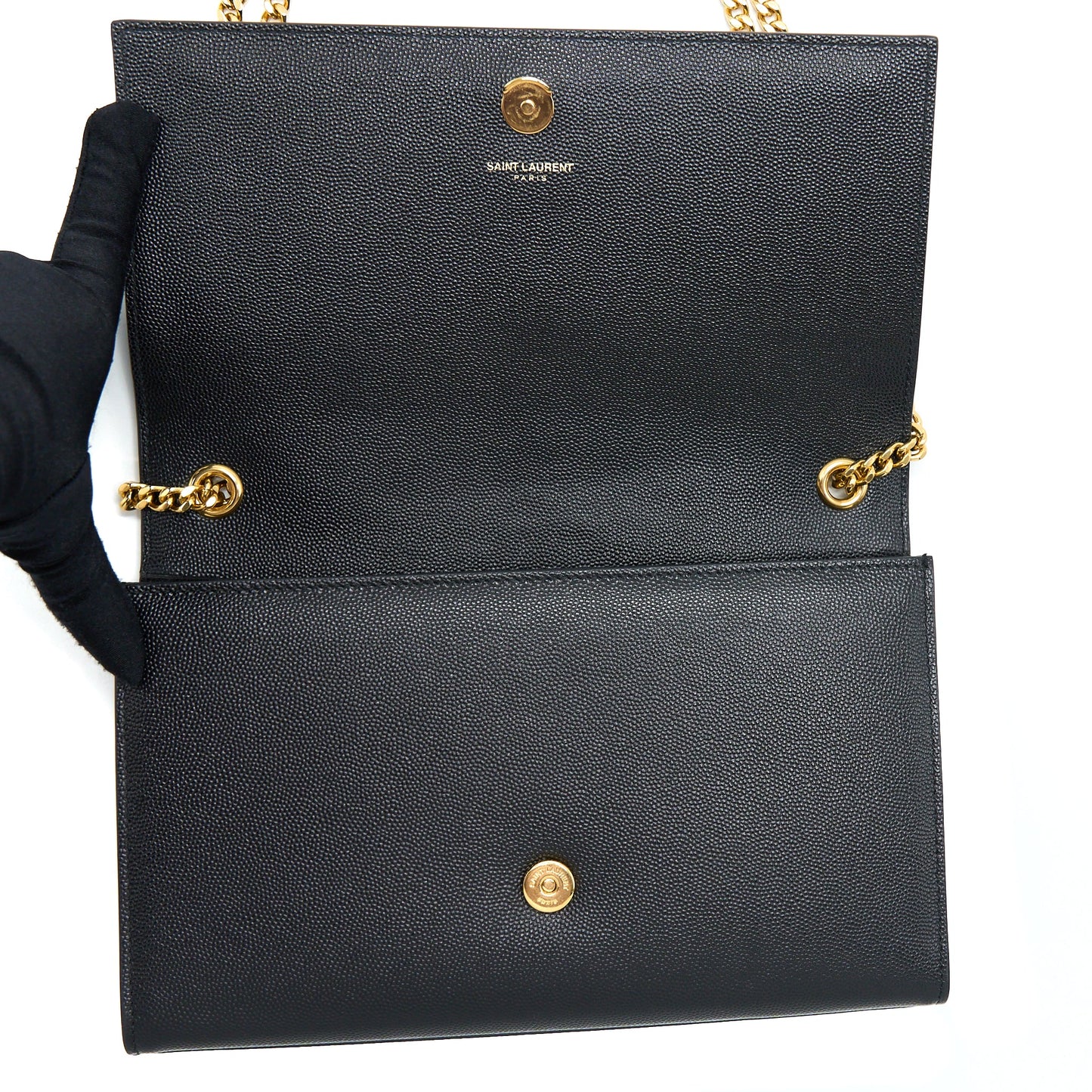 Saint Laurent/ YSL Medium Kate Bag Grained Calfskin Black GHW