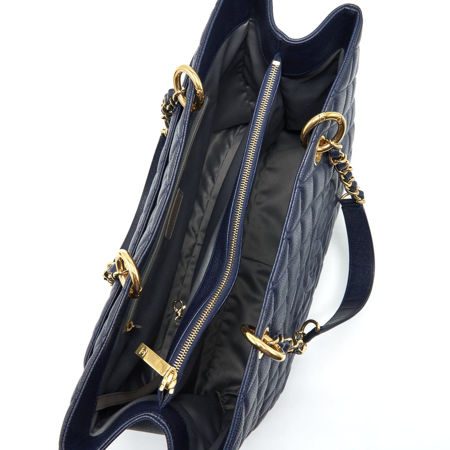 Chanel Grand Shopping Tote XL Caviar Navy Blue GHW