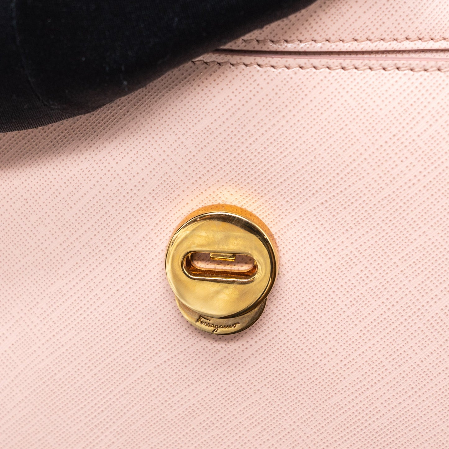 Salvatore Ferragamo Top Handle Flap Bag Calfskin Light Pink GHW