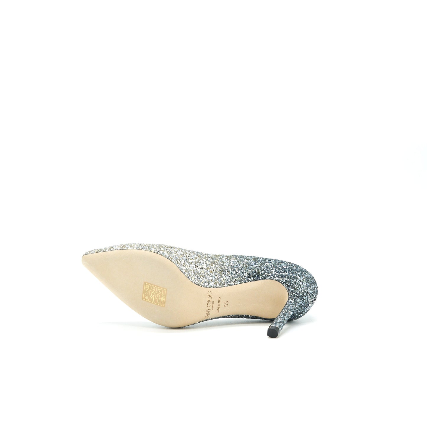 Jimmy Choo size 35 Romy 85 Silver / Dusk Blue