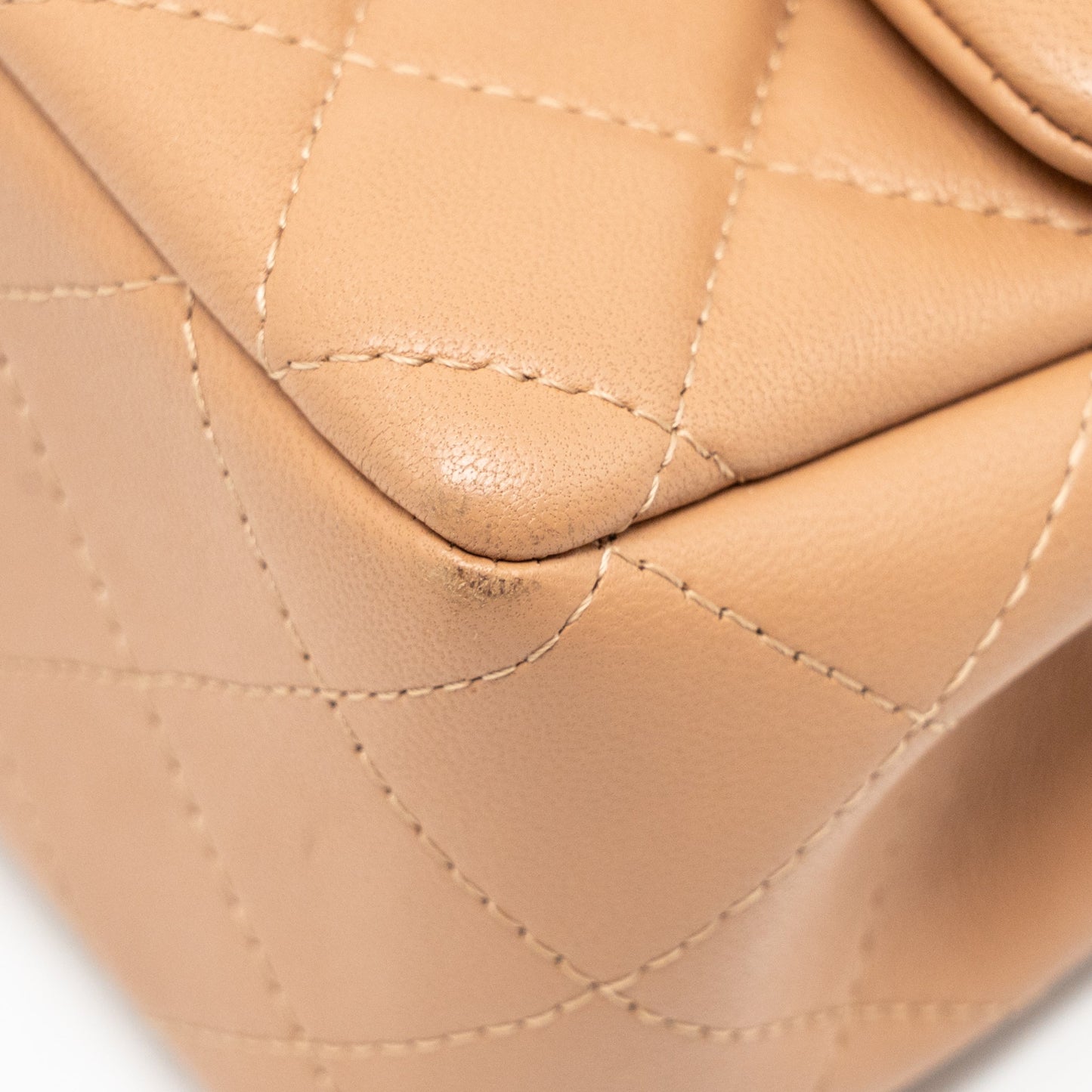 Chanel Mini Rectangular Flap Bag Lambskin Caramel LGHW (Microchip)