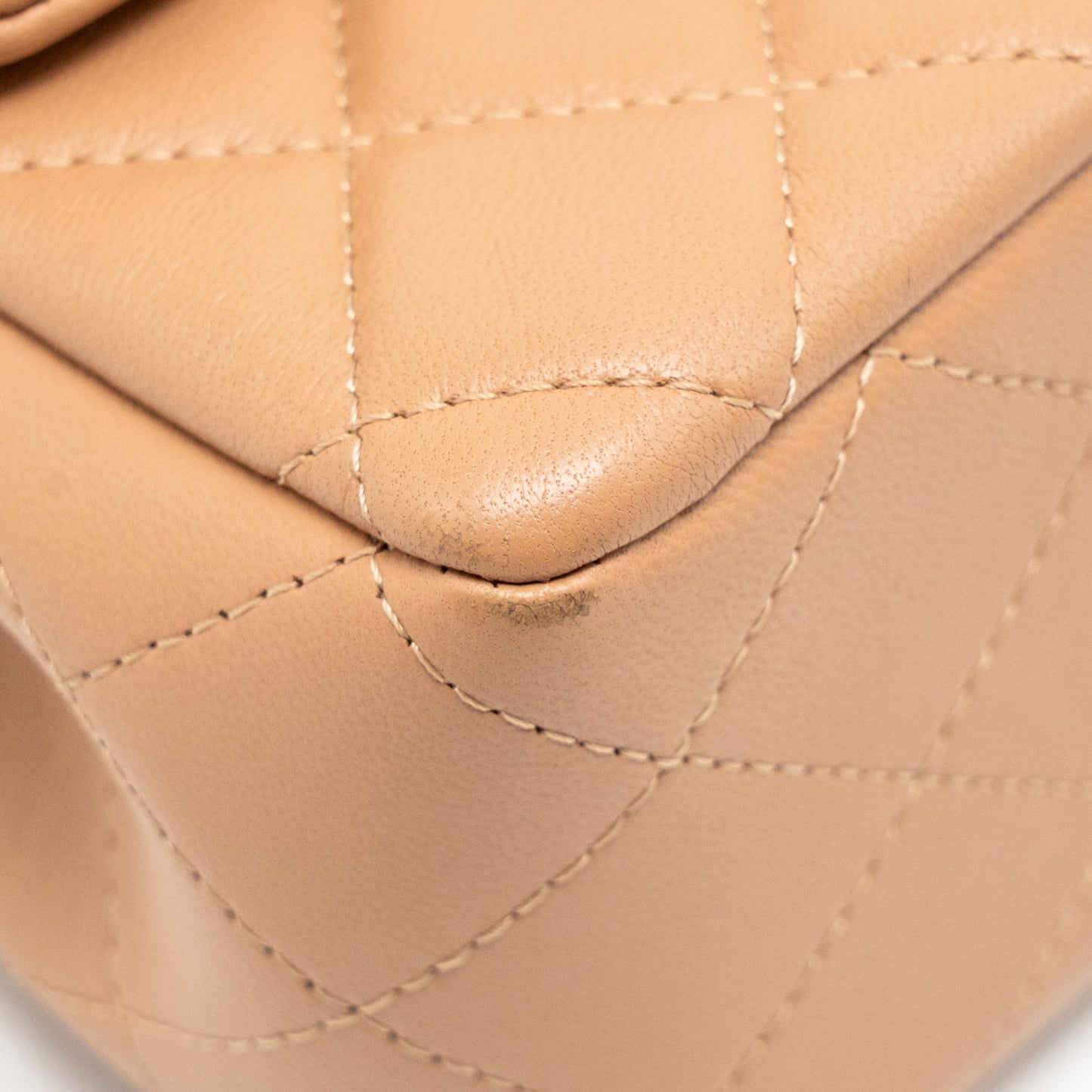 Chanel Mini Rectangular Flap Bag Lambskin Caramel LGHW (Microchip)