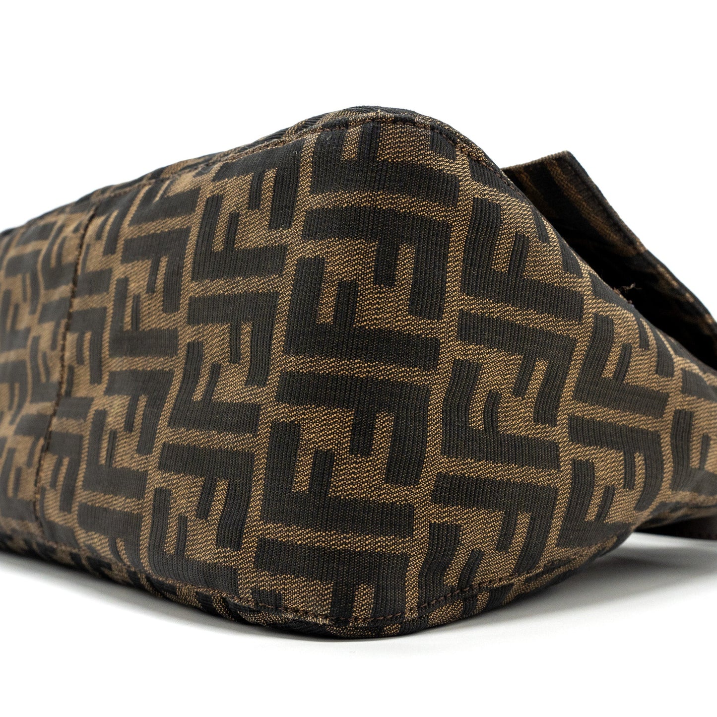 Fendi Vintage Shoulder Bag FF Jacquard Canvas Brown SHW