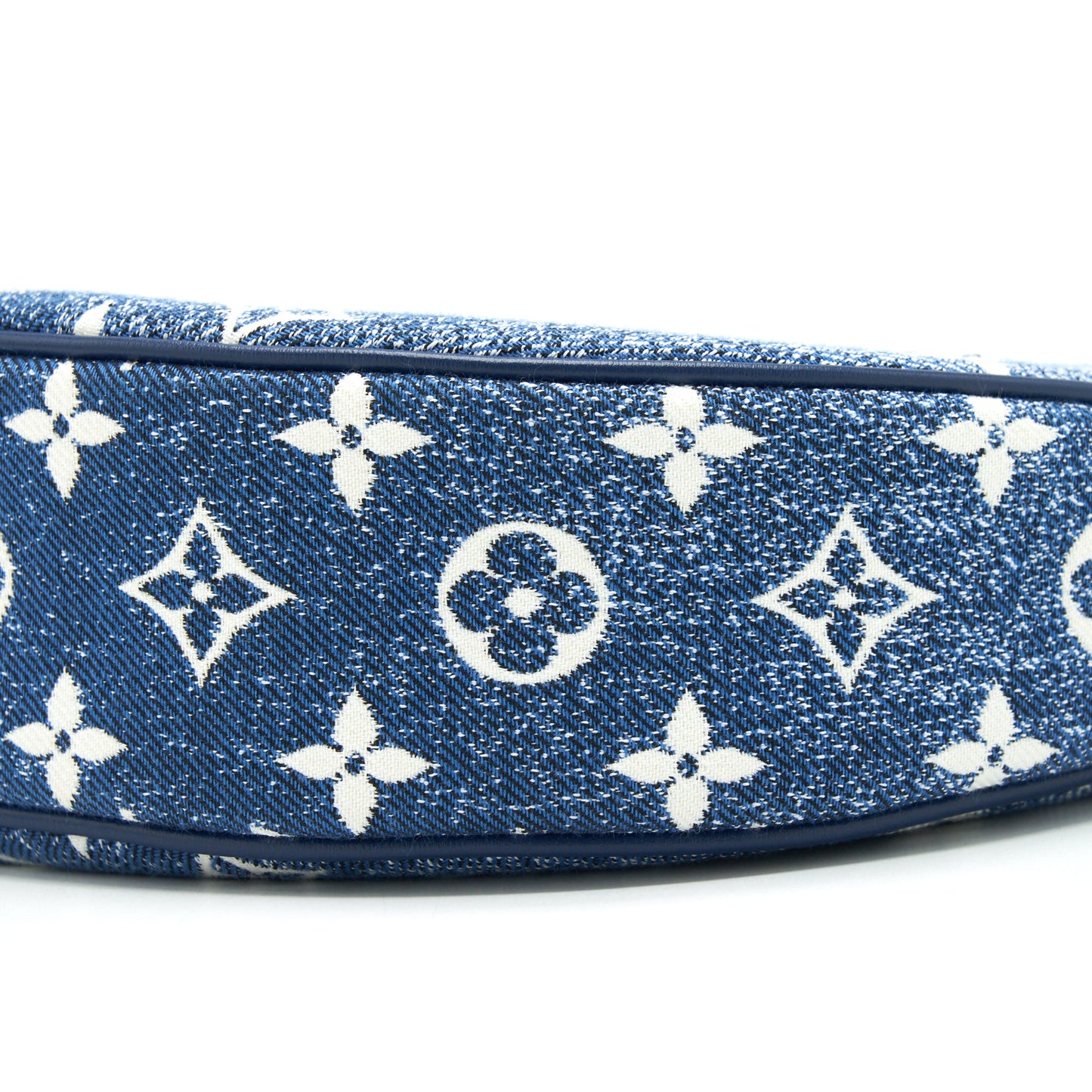 Louis Vuitton Half-Moon Loop Baguette Handbag Denim Blue GHW