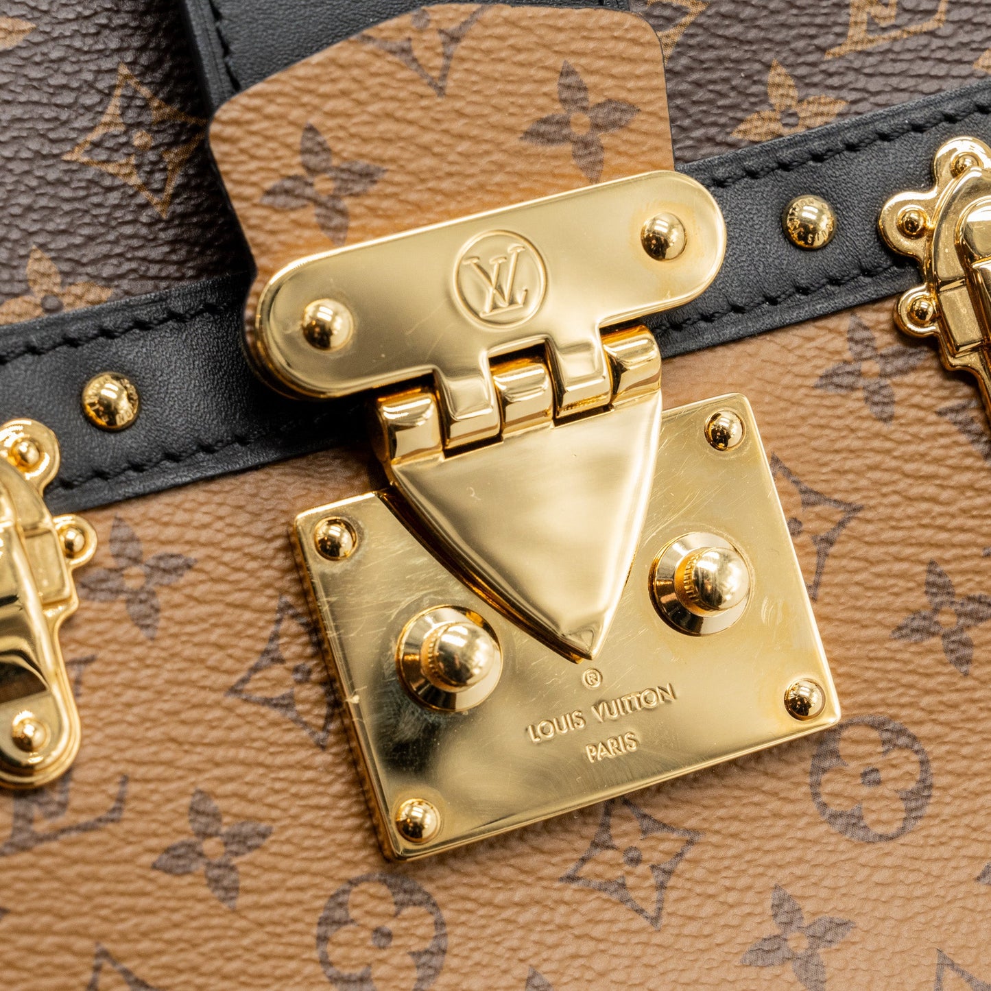 Louis Vuitton trunk clutch monogram reverse canvas GHW